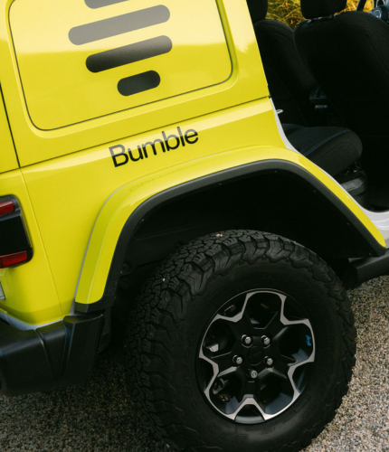 Bumble branded Jeep at The Montauk Beach House