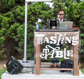 Tasting Table DJ booth activation on the lawn