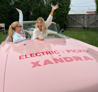 Electric Picks x Xandra pink convertible activation